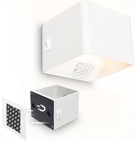 Briloner 3879016 - Lampă de perete LED reîncărcabilă BORRA cu senzor, LED/1,5W/5V 3600 mAh, alb