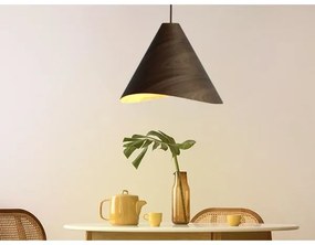 Lustră suspendată din lemn pe cablu 1xE27/60W/230V Ø 45 cm, lemn masiv/nuc/lemn de cauciuc (hevea)