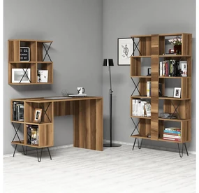 Set mobilier birou Likime 1 (nuc + negru). 1095024