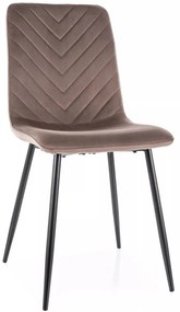 Scaun Daren velvet cappuccino/negru Blu38