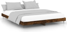 vidaXL Cadru pat fără saltea stejar fumuriu 120x200 cm, lemn prelucrat