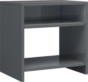 vidaXL Noptieră, gri extralucios, 40x30x40 cm, lemn prelucrat