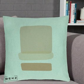 Perna Decorativa Abstract Forme Bej Poudre, 40x40 cm, Verde Menta, Husa Detasabila, Perna Inclusa, BEKZ®