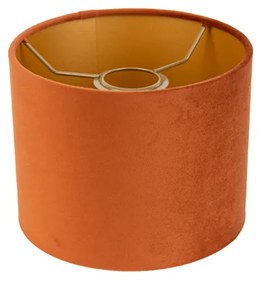 Abajur din material textil portocaliu cu interior auriu 18/18/14