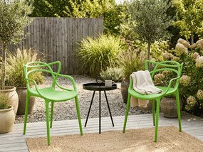 Set de gradina KATO SIRVON - 2 scaune si masa rotunda, negru/verde