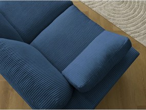 Colțar albastru cu tapițerie din catifea reiată Belair – Bobochic Paris