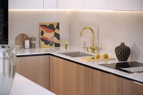 Baterie de bucatarie REA Caren auriu periat