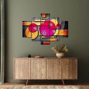 Tablou abstract cu simboluri istorice (150x105 cm)