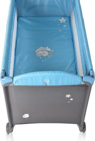 Patut pliant transformabil in tarc copii NOVOKIDS™ Sleepy NEST, 60X120 cm, 2 Niveluri, Masa infasat, Jucarie Carusel cu jucarii din plus, Fermoar