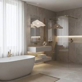 Paravan de dus Rea Flexi Transparent / Brush Gold 70