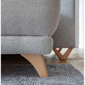 Colțar gri deschis extensibil/cu spațiu de depozitare (cu colț pe partea stângă/în formă de "U") Classy Sophie – Miuform