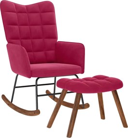 vidaXL Scaun balansoar cu scaun Wine Red Velvet