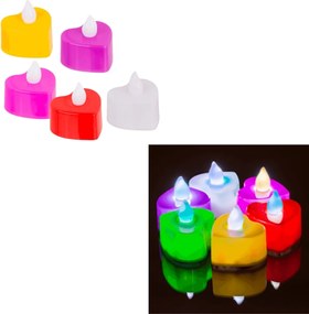Lumanari LED tip lumanare de ceai in forma de inima HEARTS, set 6 bucati