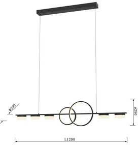 Lustră LED dimabilă pe cablu Wofi 7030-702 MESSINA LED/57W/230V negru