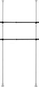 Wenko Set de 2 bare telescopice orizontale Herkules, negru