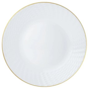 Set farfurii 18 piese, alb cu detalii aurii Kinghoff KH1876