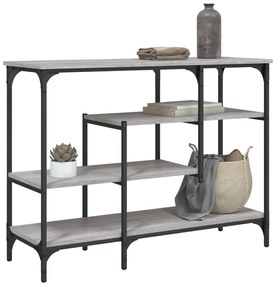 vidaXL Măsuță consolă cu rafturi, gri sonoma, 100x35x75 cm