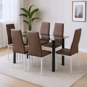 Norman 6+1 set de luat masa maro