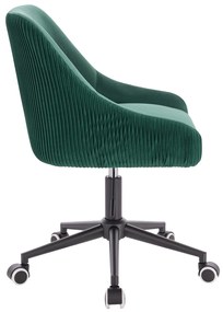 HR920K Scaun Verde din Catifea cu Bază Neagră