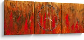 Tablou cu abstracție pictată (cu ceas) (90x30 cm)
