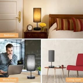 Lampă de masă cu USB Aigostar 1xE27/40W/230V negru