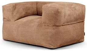 Fotoliu bean bag maro cu tapițerie din catifea reiată MooG – SLOWDOWN