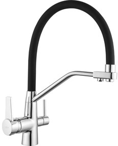Mexen Duo baterie de bucătărie, Crom/Neagră - 671701-07