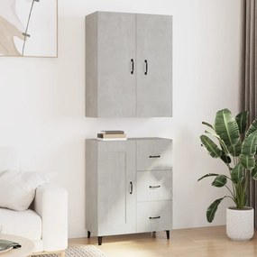 3114791 vidaXL Dulap înalt, gri beton, 69,5x34x180, lemn compozit