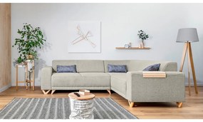 Colțar bej extensibil/cu spațiu de depozitare (cu colț pe partea dreaptă/în formă de ”L”) Classy Sophie – Miuform