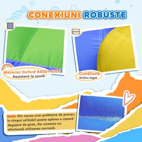 Outsunny Castel Gonflabil 5-în-1 pentru Copii, cu Sac Transport, 3-8 Ani, 3,9x3x2m, Multicolor | Aosom Romania