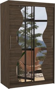 Dulap cu usi glisante si oglinda 120x200 cm, Oswald, ADRK Furniture (Culoare: Ciocolata)