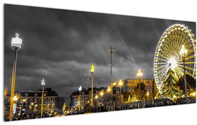 Tablou carusel în amurg (120x50 cm)