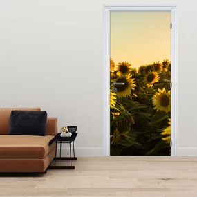 Fototapet pentru ușă - Câmpul cu floarea soarelui (95x205cm)