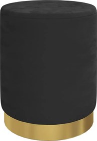 vidaXL Taburet depozitare rotund, negru, catifea 31 x 37 cm