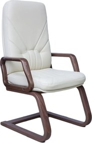 Scaun conferinta MAVIS EXTRA CF, Crem, piele naturala