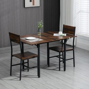 Set de 3 piese HOMCOM, masa cu extensie plianta, 2 scaune | Aosom RO