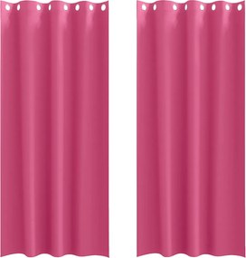 vidaXL Perdele Opaque cu Inel 2 pcs Roz Aprins 260 x 140 cm Poliester