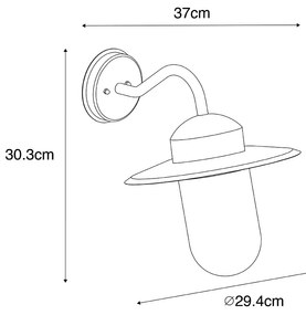 Aplică de perete exterioară rustică auriu antic IP44 - Kansas