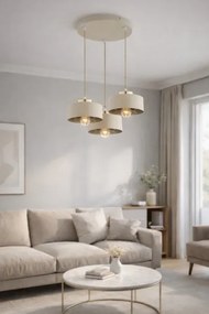 BRILAGI - Lustră suspendată pe cablu SPRING 3xE27/60W/230V bej/auriu