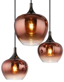 Globo 15548-6HG - Lustru suspendat MAXY pe cablu, 6xE27/40W/230V, finisaj cupru