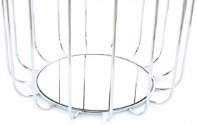 Taburet tapitat/masuta de cafea rotund/a Comfortable 50x50x45 cm albastru deschis