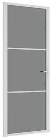 Usa de interior, 83x201,5 cm, alb, sticla ESG si aluminiu 1, white and dark transparent, 83 x 201.5 cm, 2 Bare orizontale