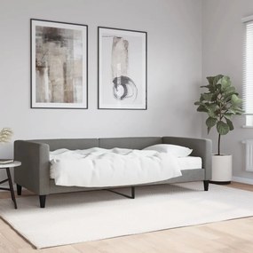 3196561 vidaXL Pat de zi cu saltea, gri închis, 90x200 cm, textil