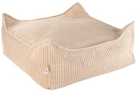 Fotoliu puf pentru copii maro deschis cu tapițerie din catifea reiată Square – Wigiwama