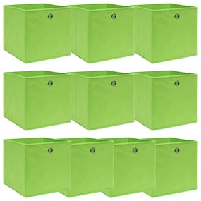 vidaXL Cutii depozitare, 10 buc., verde, 32x32x32 cm, textil