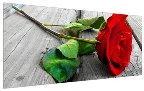 Tablou cu trandafirul roșu (120x50 cm), în 40 de alte dimensiuni noi