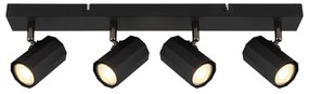 Plafoniera cu 4 Spoturi directionabile metal negru JAMES