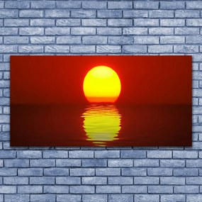 Tablouri acrilice Sea Sunset Peisaj Orange Galben