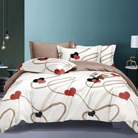 Lenjerie de pat 2 persoane, bumbac finet, 6 piese, 2 fete, SP1073