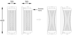 Aplică Zuma Line W0528-02N-F7AC SERGIO 2xE14/60W/230V auriu